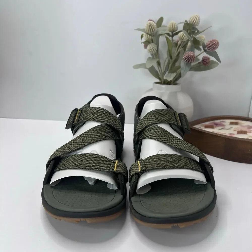 Kuru Current Strappy Comfort Sandal Olive Green/Yellow Men's 13 Medium NWD